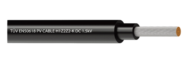 TUV EN50618  PV Cable H1Z2Z2-K DC 1.5KV- Black color
